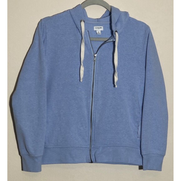 J.CREW Tops - J. Crew Hoodie Sweat Shirt Womens Small Light Blue Full Zip Pockets  Draw string